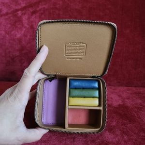 Coach Glovetanned Leather Travel Jewelry Box - EUC